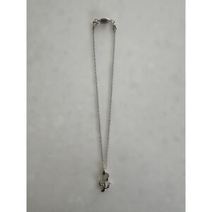 Necklace w/ Letter 'L" with Diamond Imitations